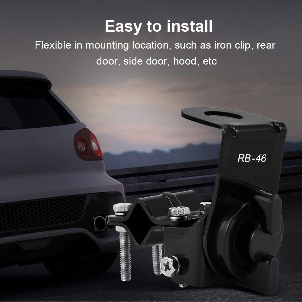 RB-46 Stainless Steel CB Radio Antenna Mount Bracket for Vehicles - Heavy Duty Truck & Car Mobile Radio Holder for Two Way Radios & Transceivers - Perfect for Off-Roading, Fleet Communication & Emergency Preparedness