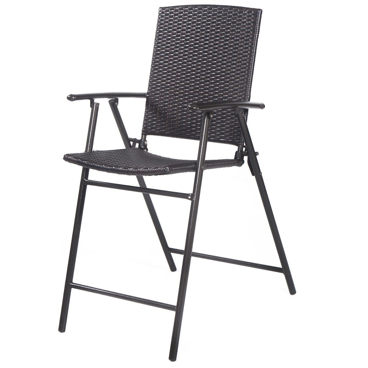 King77777 4-Piece Rattan Wicker Folding Chairs - Lightweight, Compact & Easy Assembly for Patio, Garden, Poolside & Outdoor Events