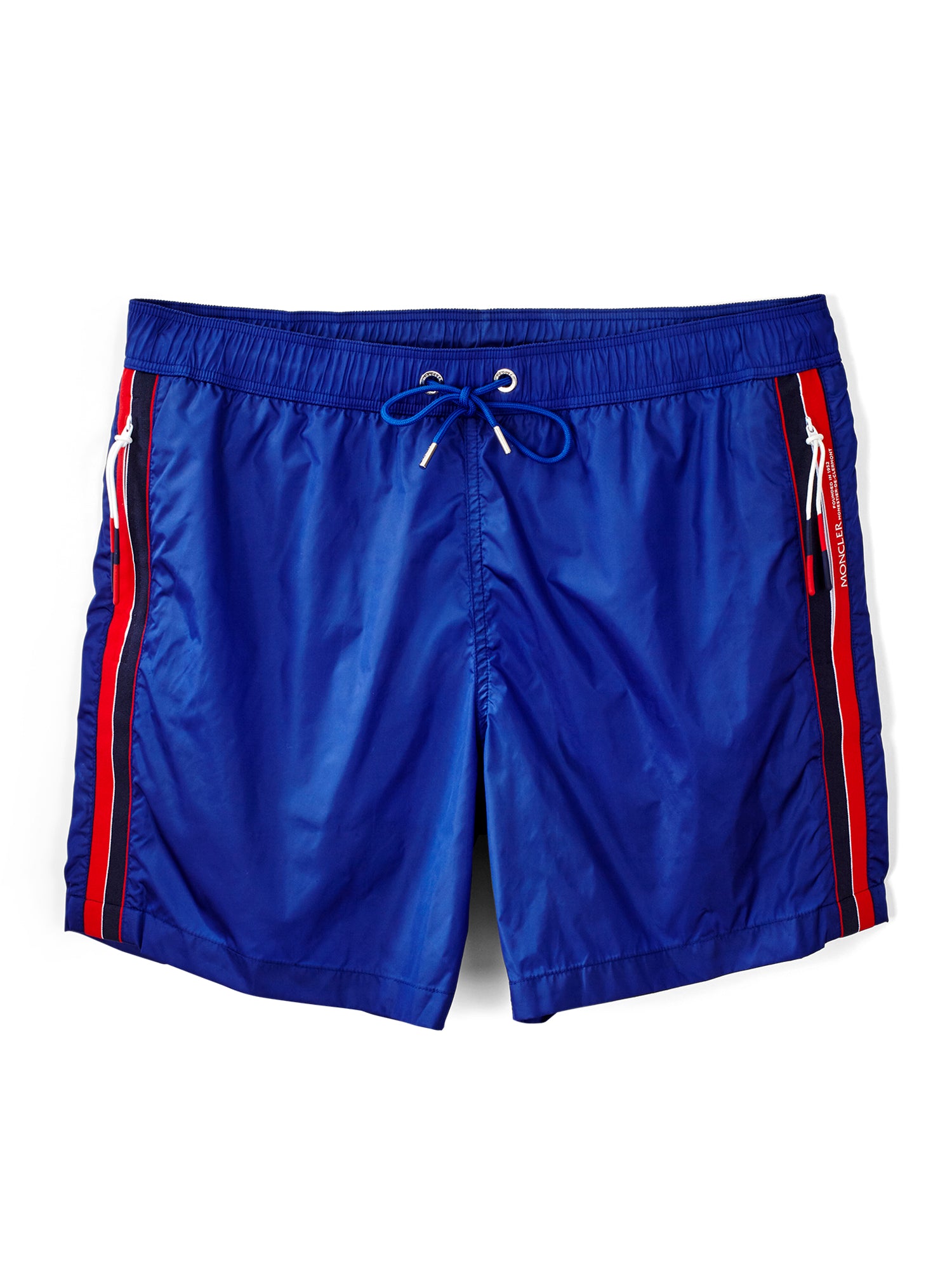 Men's Blue Stripe Swim Shorts - Quick Dry Beach Swimwear with Pockets for Swimming, Surfing & Summer Vacation
