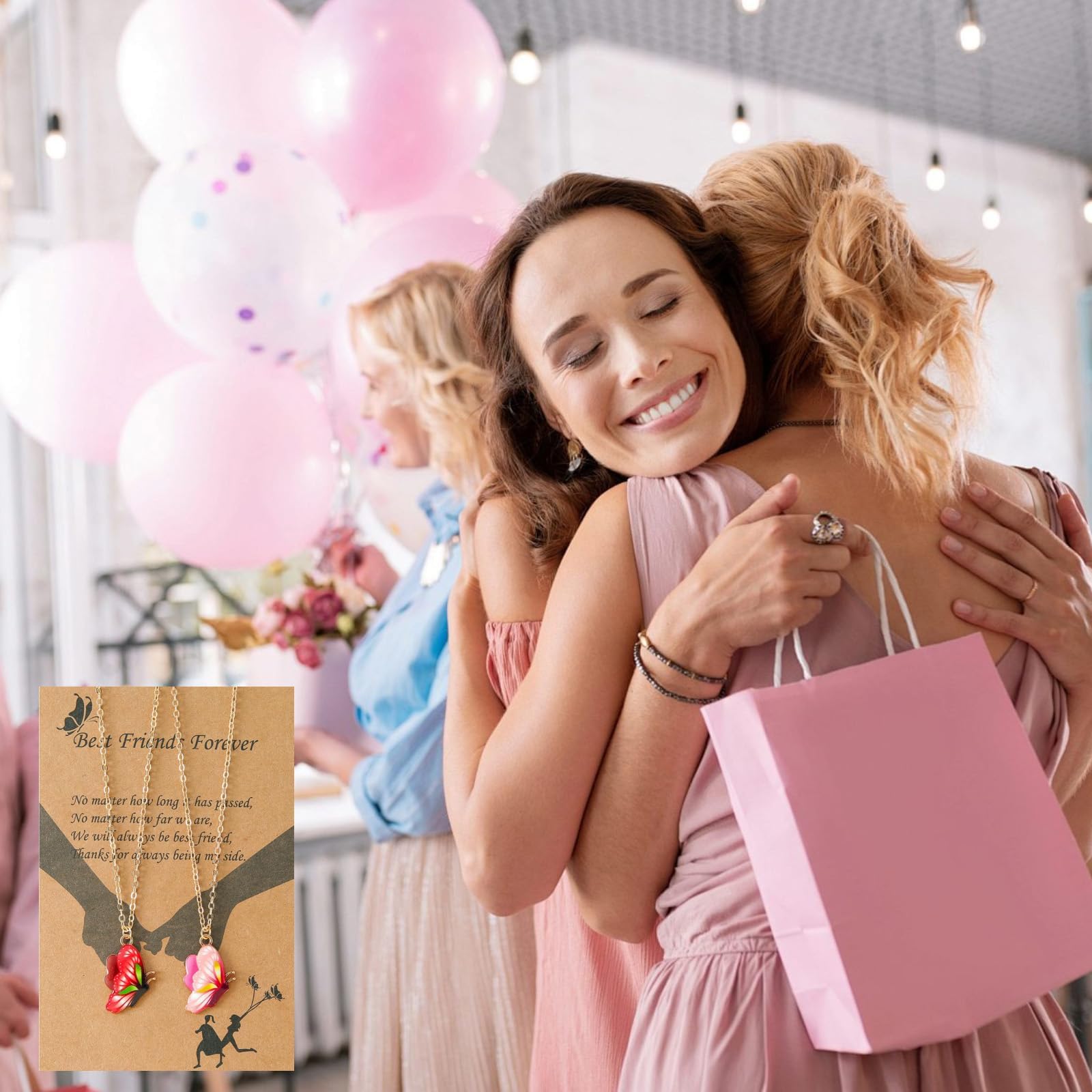 Friendship Necklaces for 2/3 - BFF Necklace Set for Sisters & Best Friends - Matching Heart, Butterfly & Soccer Charm Pendant Necklaces - Perfect Birthday Gifts for Women - Ideal for Sister Bonding & Best Friend Moments