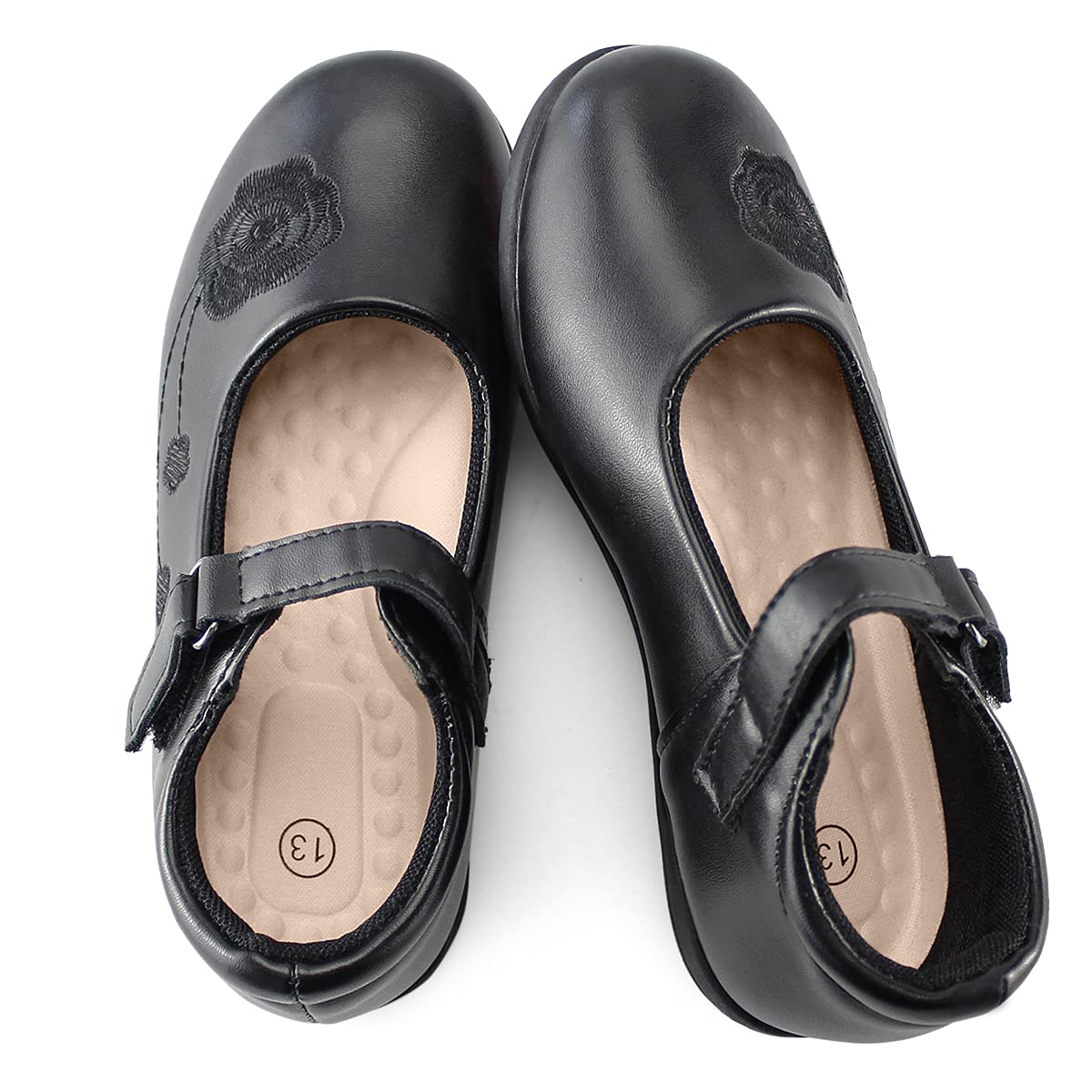 Hawkwell Girls Mary Jane Flats - Comfortable School Uniform Shoes for Kids | Perfect for Class, Church & Formal Occasions