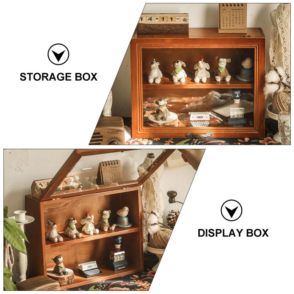 Wooden Shadow Box Display Shelf - Cabilock Toy Organizer & Storage Cubby for Home, Kitchen, Store | Perfect for Organizing Collectibles, Spices, or Retail Merchandise (Brown)