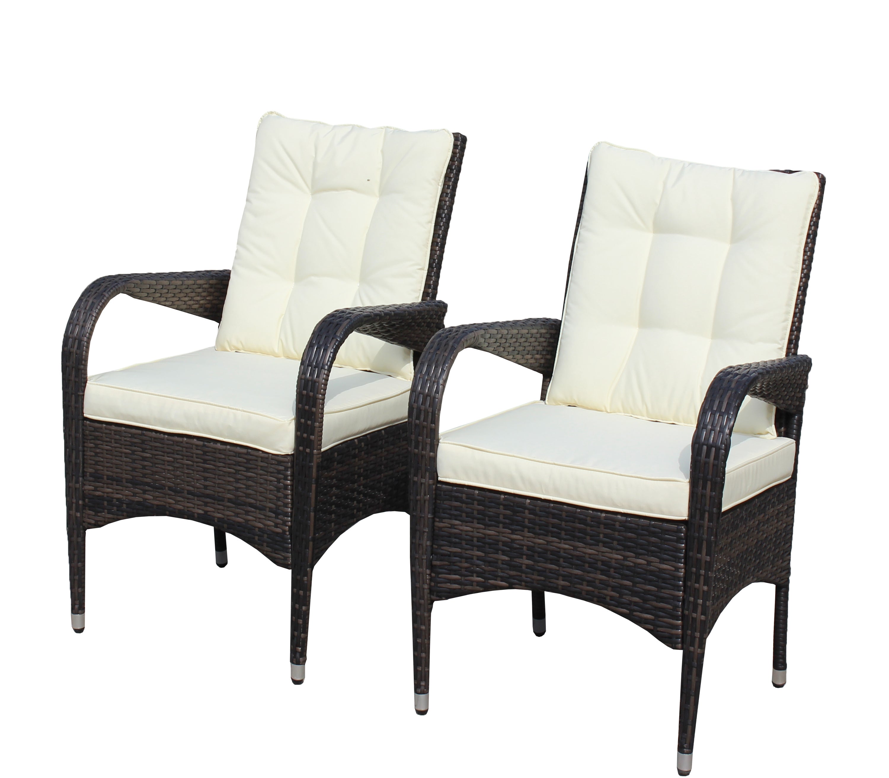 2 Piece Liberatore Dining Chairs with Beige Cushions - Modern Kitchen & Dining Room Furniture Set for Home, Restaurant, and Office Use