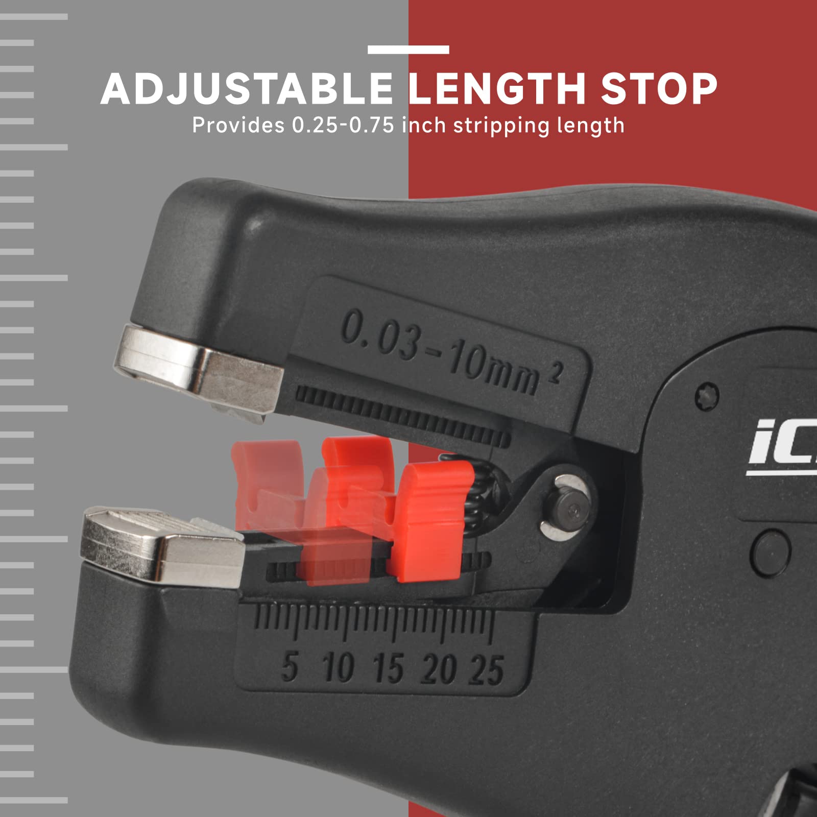iCrimp Automatic Wire Stripper with Built-in Cutter - Multifunctional Wire Stripping & Cutting Tool for AWG 32-7 (0.03-10mm²) - Perfect for Electrical Work, DIY Projects, and Professional Installations