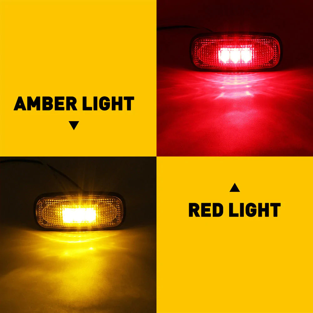 2003-2018 Dodge RAM 2500 3500 Red & Yellow LED Fender Side Marker Lights - Durable Replacement for Enhanced Visibility & Safety in Low Light Conditions