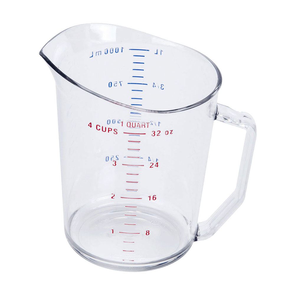 Cambro 100MCCW135 Camwear 1 Quart (32 oz) Clear Measuring Cup - Durable Polycarbonate, Easy-Read Measurements for Baking, Cooking & Liquid Ingredients - Perfect for Home Kitchen, Restaurants & Food Service