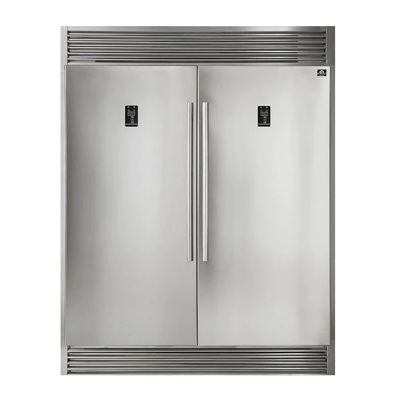 Forno Rizzuto 60-Inch Professional Dual Combination Refrigerator Freezer - FFFFD1933 60S | Commercial Kitchen & Restaurant Fridge for Food Storage