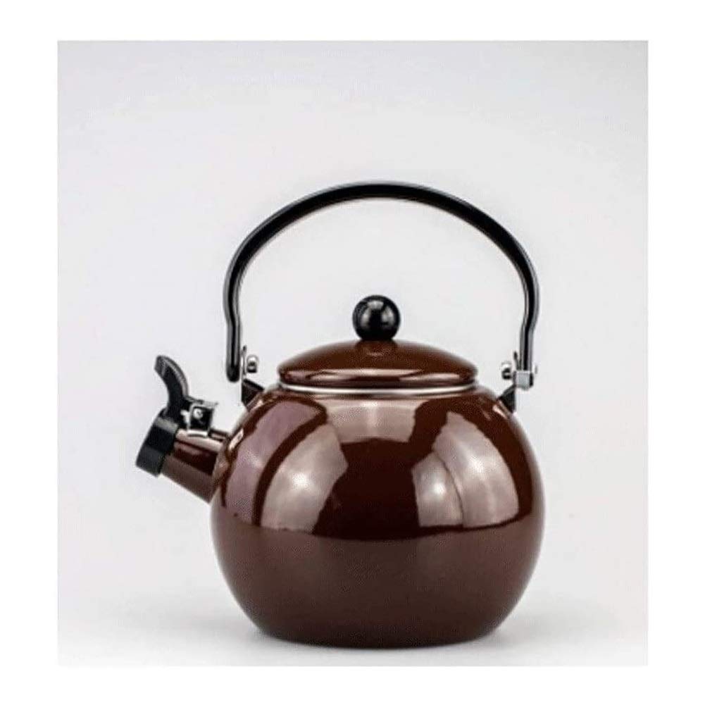 Premium Stovetop Tea Kettle with Loud Whistle - 2.5QT Stainless Steel Whistling Teapot for Gas, Electric & Induction Cooktops - Classic Brown Kettle for Home, Kitchen & Tea Lovers (Perfect for Morning Tea, Camping & Cozy Home Brewing)