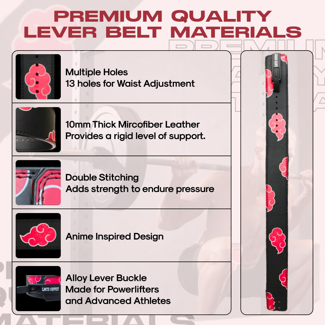 2-Pack Heavy Duty 10mm Anime Lever Belt & 24