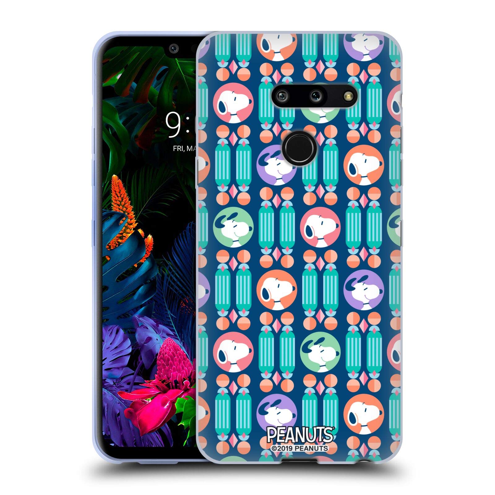 LG G8 ThinQ Snoopy Deco Dreams Soft Gel Case - Officially Licensed Peanuts Blue Pattern Protective Cover for Everyday Use and Travel