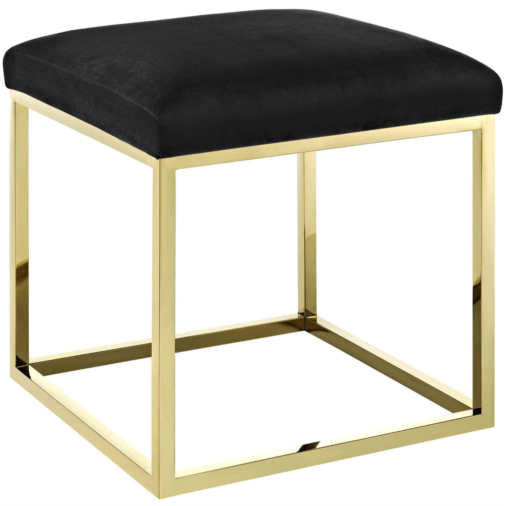 Ergode Anticipate Ottoman - Velvet Polyester Storage Footrest with Sturdy Stainless Steel Base, Non-Slip Non-Marking Foot Caps, 265 lbs Weight Capacity, No Assembly Required - Perfect for Living Room, Bedroom, Office & Home Decor