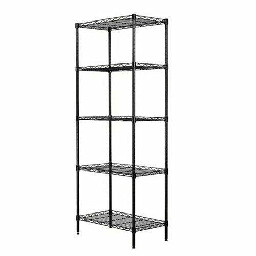5-Tier Adjustable Rolling Kitchen Storage Shelf - Heavy Duty Utility Shelving Rack for Pantry, Closet, Garage & Shoe Organization - Space Saving Organizer for Home, Office & Commercial Use