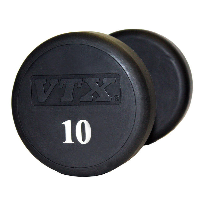 Troy VTX (#XD U) Round Urethane Dumbbells - Premium Home Gym & Commercial Weightlifting Equipment for Strength Training & Fitness Workouts