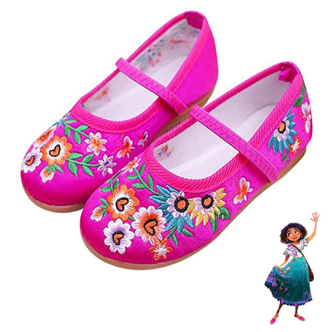 Encanto Mirabel Dress Up Shoes for Girls - Isabela Madrigal Princess Costume Shoes for Cosplay & Halloween | Disney-Inspired Kids' Party Footwear | Perfect for Birthday, Dress-Up & Role Play