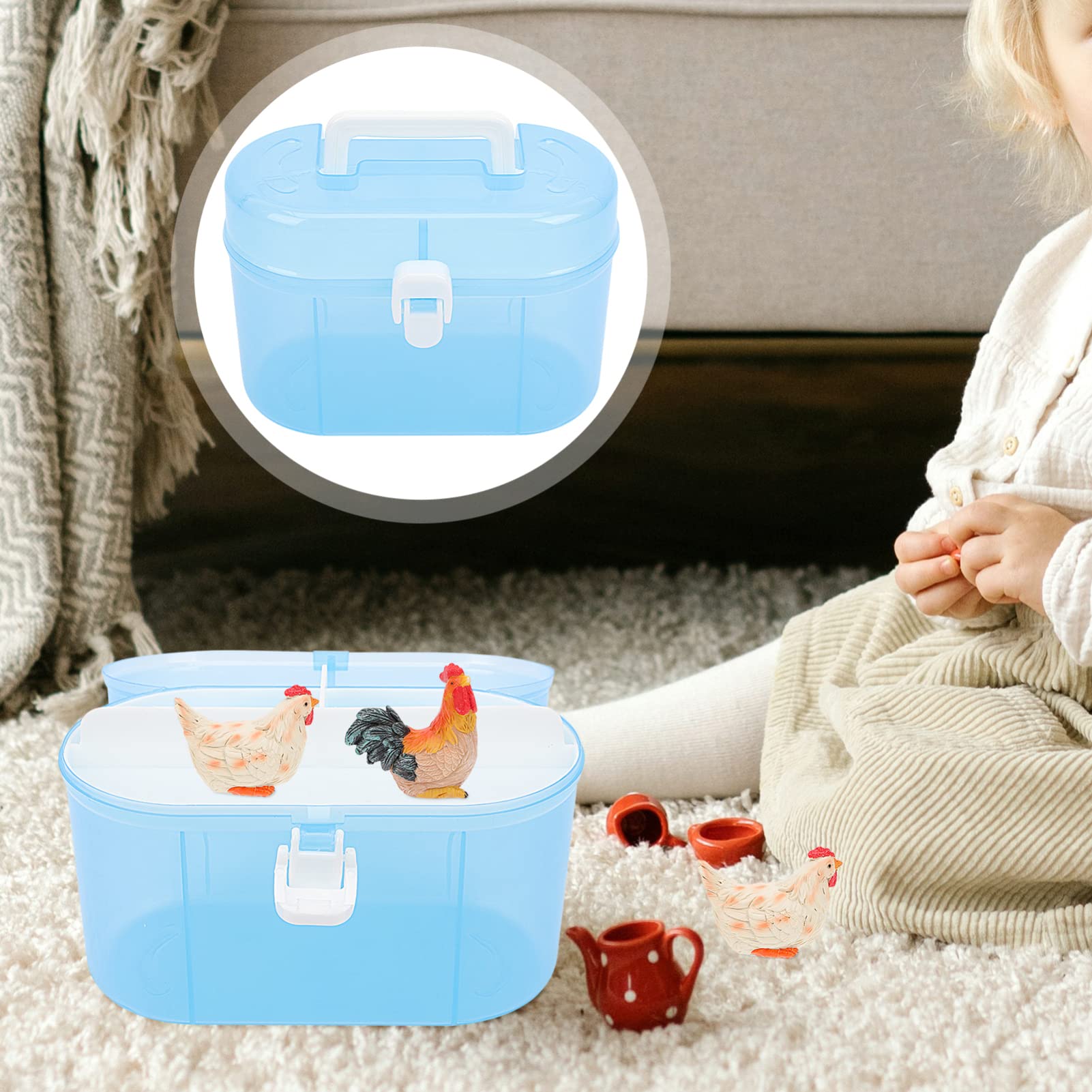 Double Layer Suitcase Toy Storage Box - Desktop Organizer for Kids Toys, Crafts & Office Supplies | Perfect for Home, School & Travel Organization