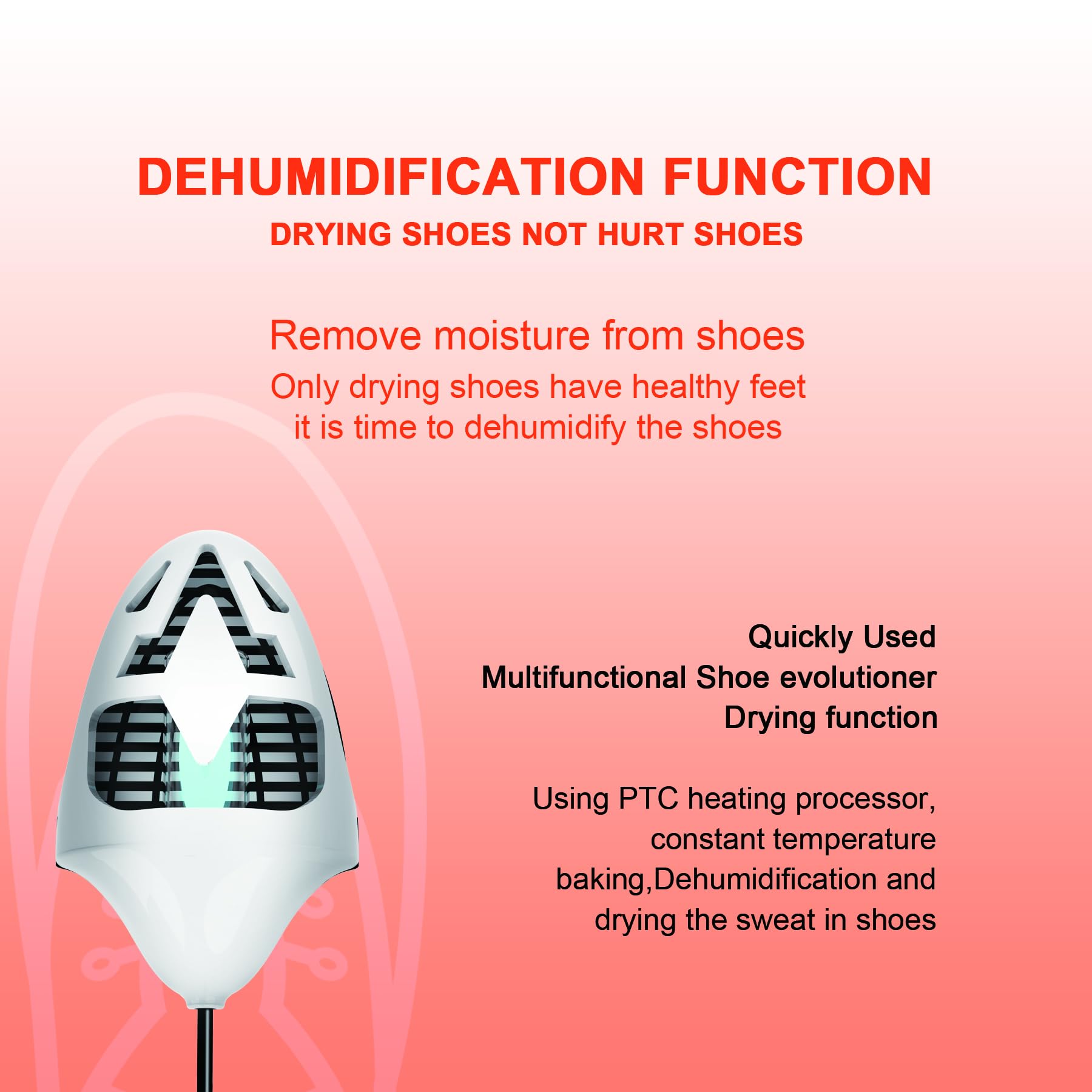 7117 Shoe Dryer and Deodorizer - Electric Boot Dryer with Smart Timer, Eliminates Shoe Odor & Moisture - Perfect for Sneakers, Work Boots, Hiking Shoes - Ideal for Gym, Sports, Outdoor Activities (1 Pair, Model 7117-XD-6)