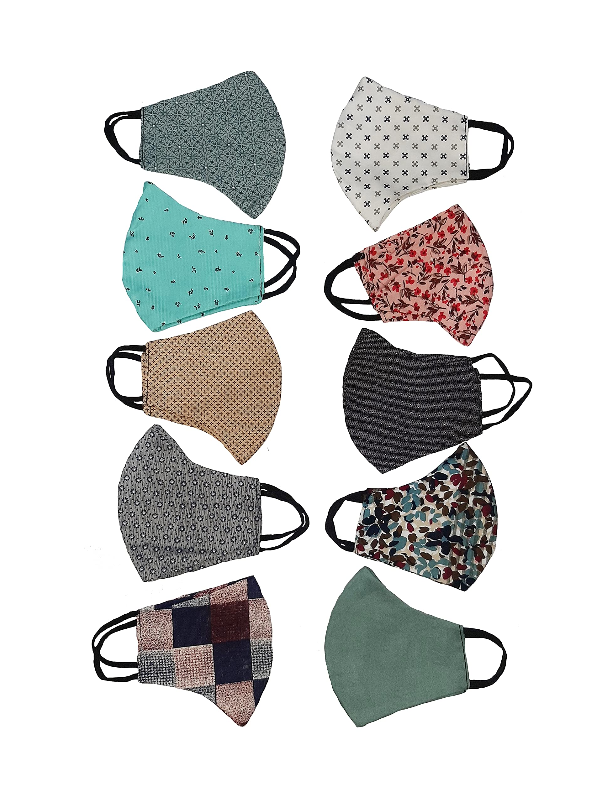 Prayosha Washable & Reusable Cotton Face Mask - Breathable Unisex for Adults & Kids 10+ - Perfect for School, Travel & Daily Protection