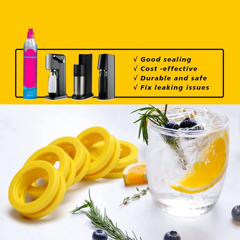 5Pcs O-Ring Gaskets for CO2 Cylinder Exchange & Carbonator - Compatible with New Maker & Pink Cylinder - Perfect for Home Brewing, Soda Makers, and Beverage Dispensing Systems