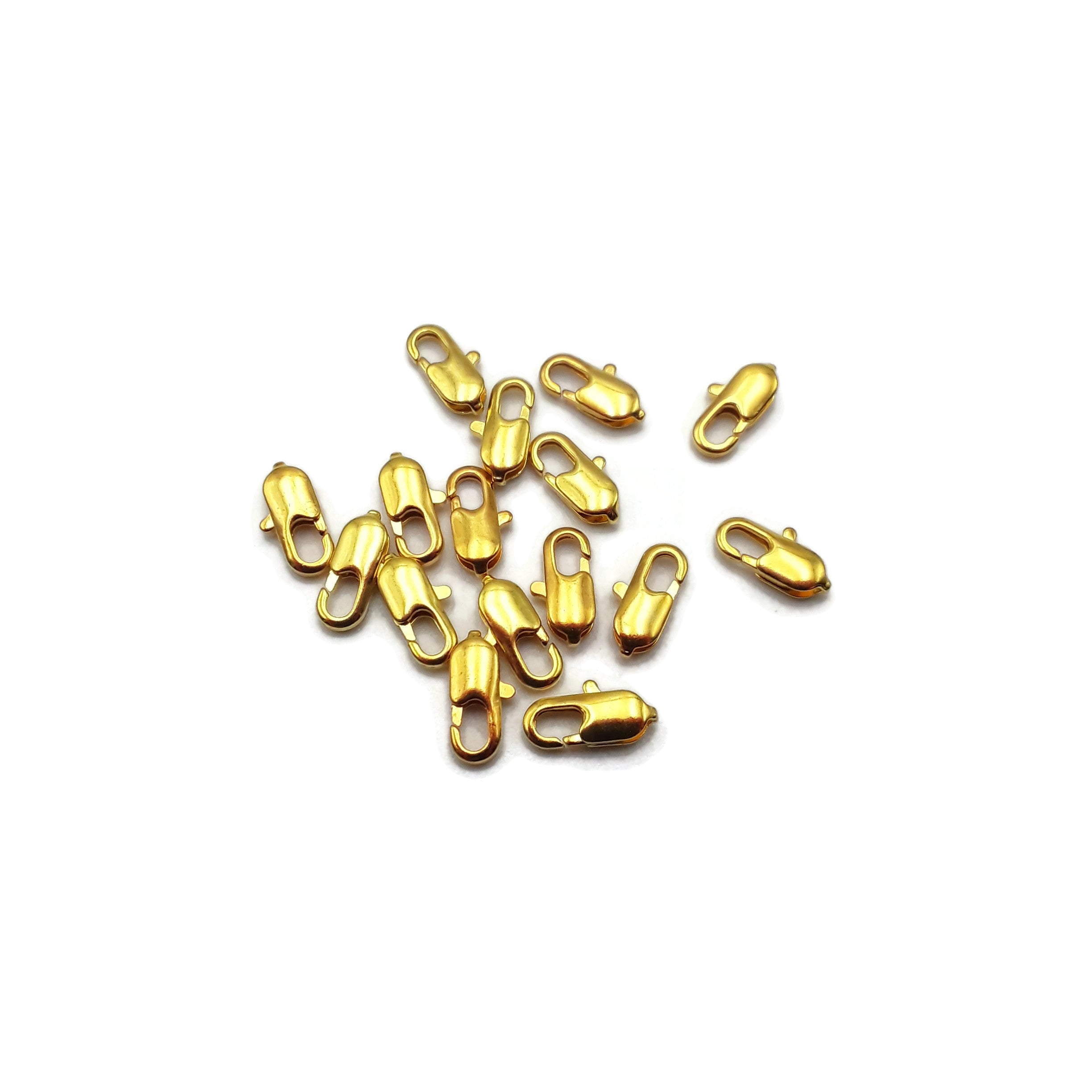 15-Piece Gold Plated Lobster Claw Clasps 5x12mm - Jewelry Making Supplies for Bracelets, Necklaces & DIY Crafts - Bulk Pack