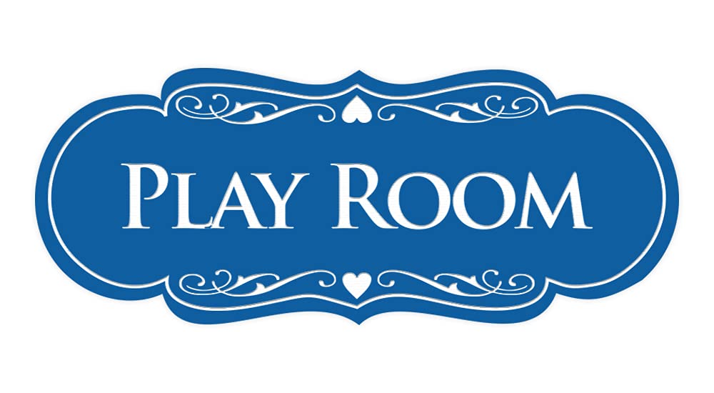 ByLITA Designer Play Room Sign - Large Blue Wall Decor for Kids' Playroom, Nursery, or Classroom | Durable & Stylish Play Area Signage