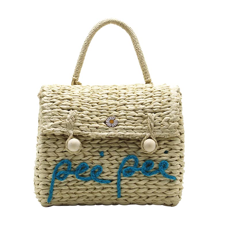 ENJOKISE Handmade Straw Beach Bag for Women - Summer Tote Bag, Boho Chic & Lightweight (Beige) | Perfect for Beach Vacation, Pool Party & Outdoor Travel Accessories