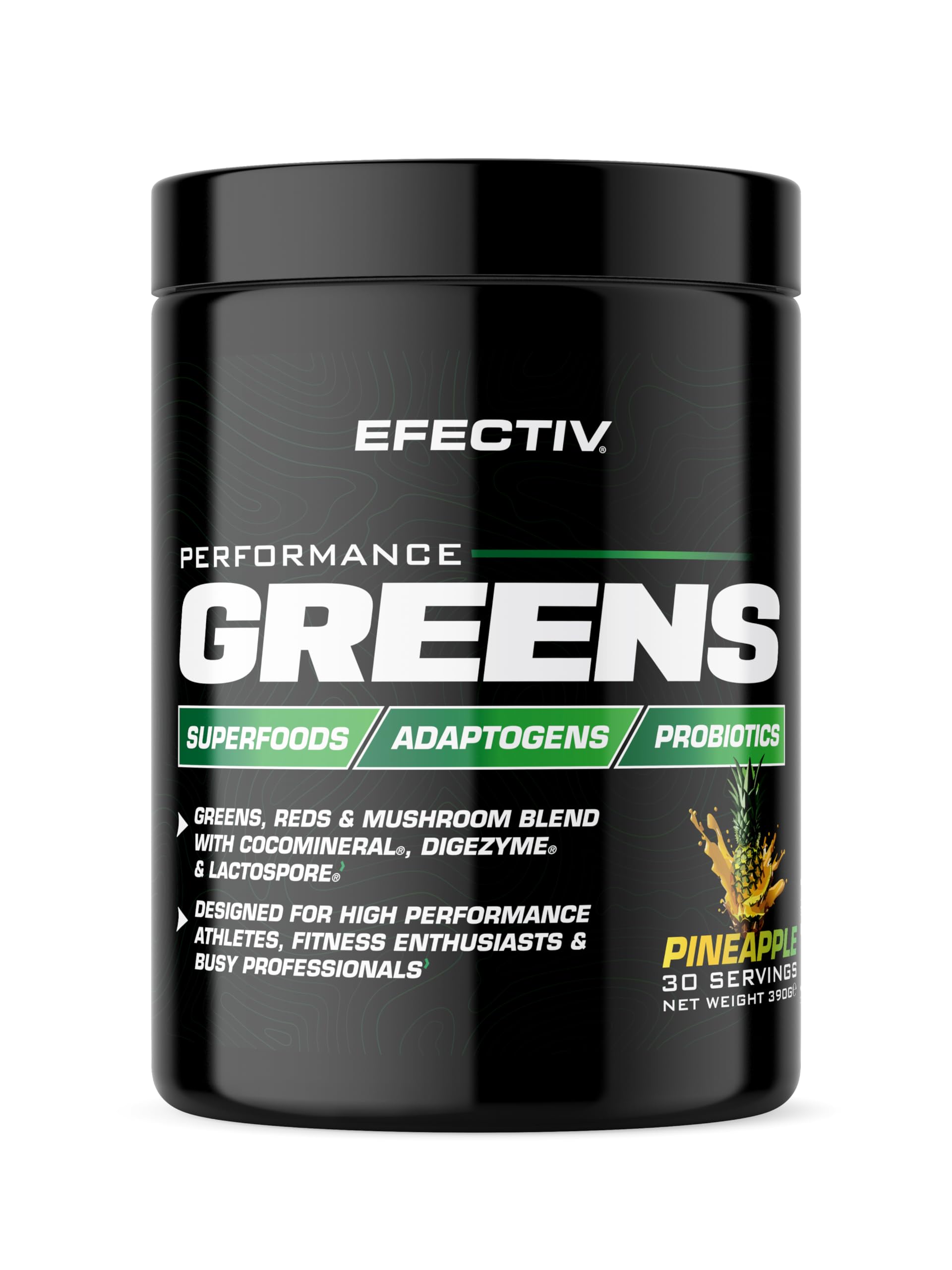 Efectiv Nutrition Performance Greens Powder 390g - Superfood Supplement for Energy, Digestion & Immunity - Perfect for Athletes & Active Lifestyles