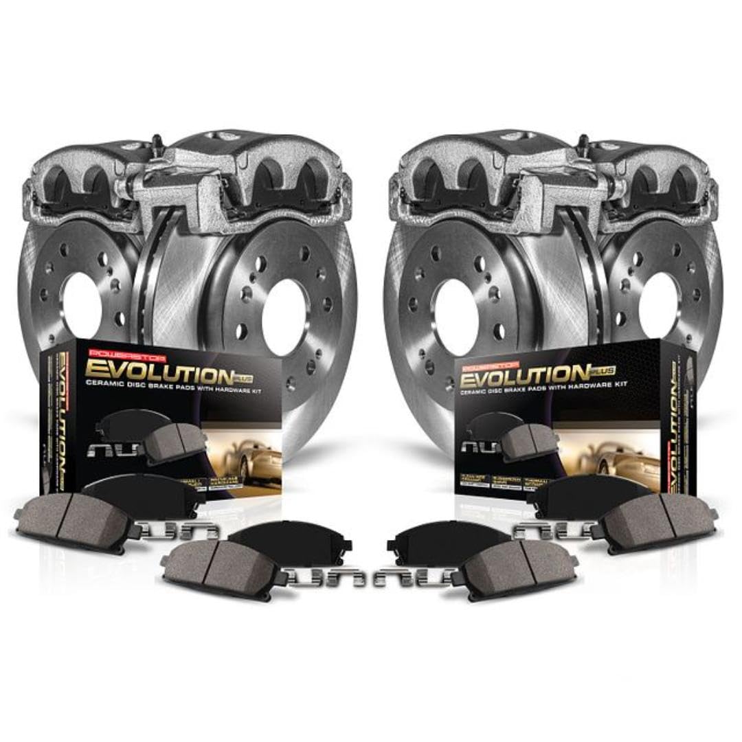 Power Stop KCOE4106 Front & Rear Brake Caliper Kit with Rotors & Pads - Compatible with 2007 BMW 328i | Complete Brake System Upgrade for Smooth Stopping & Performance Driving