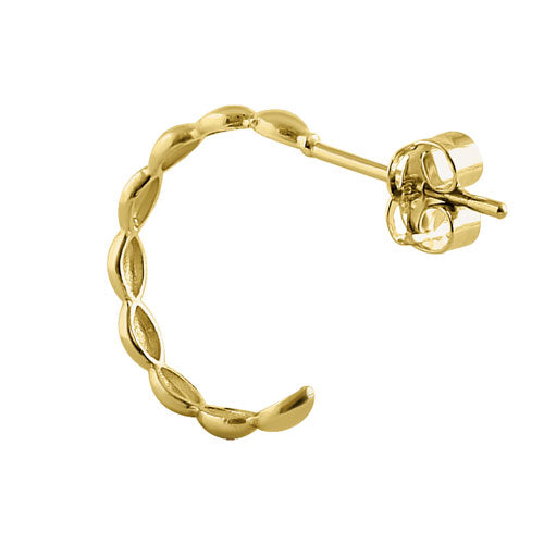 14K Yellow Gold Wavy Hoop Earrings for Women - Dainty & Elegant Everyday Jewelry - Perfect for Work, Date Night & Special Occasions
