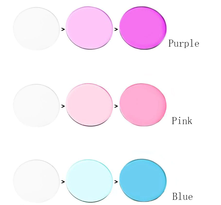 BCLEAR 1.56 Index Photochromic Myopic Lenses in Purple - Lightweight Transition Glasses for Indoor & Outdoor Vision Correction