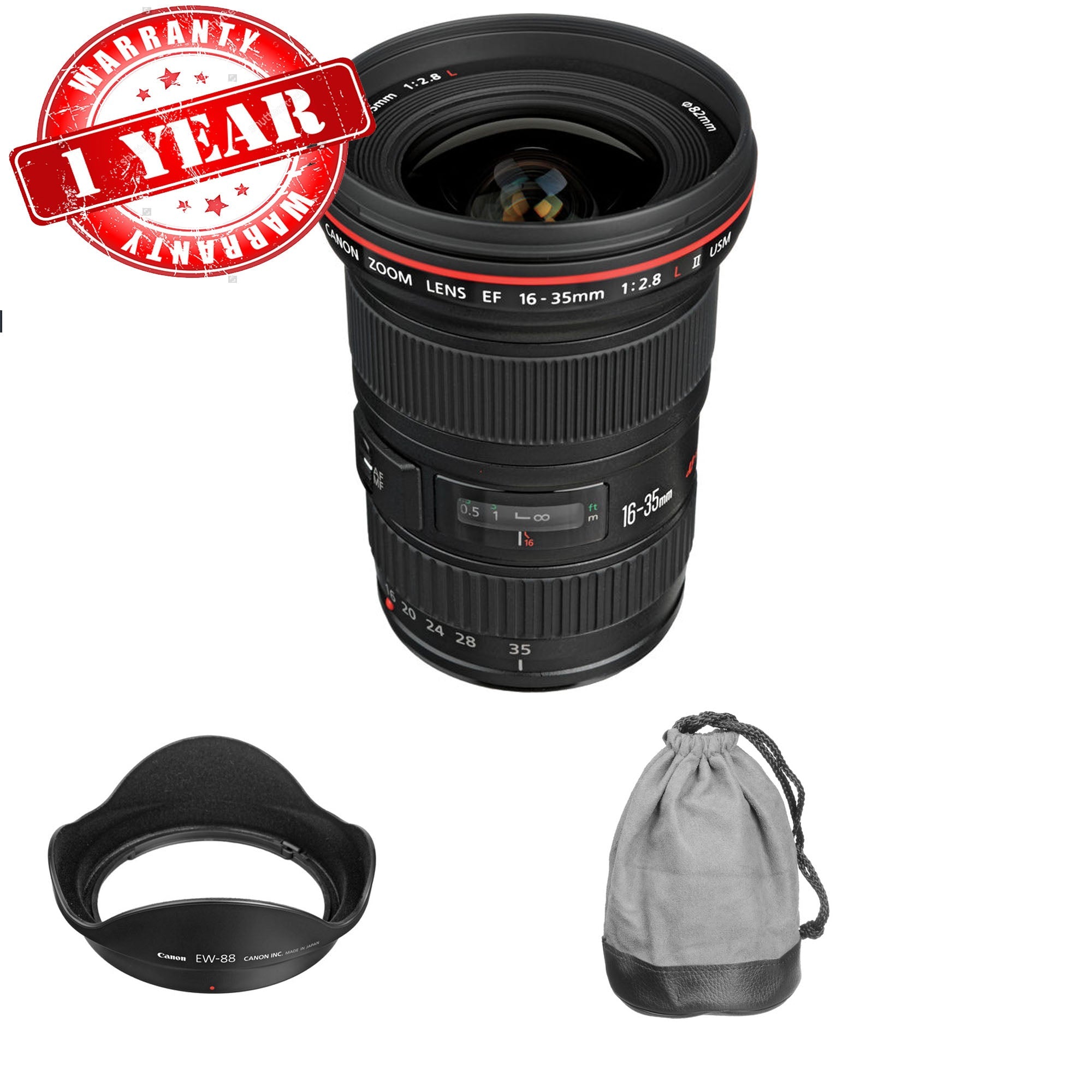 Canon EF 16-35mm f/2.8L II USM Ultra Wide Angle Zoom Lens for DSLR Cameras - Professional Photography, Landscape & Travel Shots (USA Version)