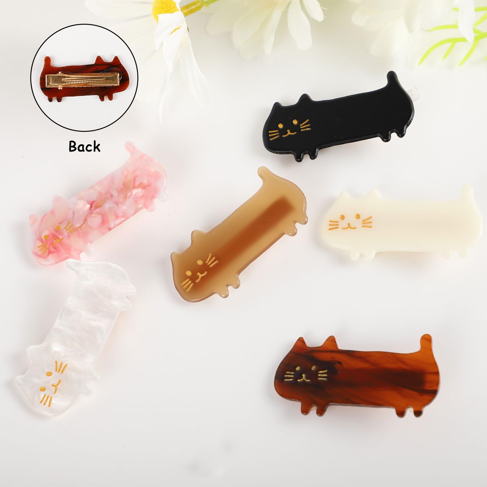 6 Pcs Cute Cat Hair Clips for Women & Girls - Fashionable Barrettes for Kids & Teens - Perfect for Birthday Gifts, Children's Day, School, Parties & Daily Hairstyling