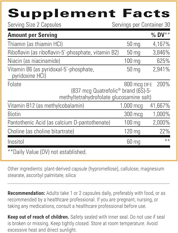 Integrative Therapeutics Active B Complex - 120 Capsules | Supports Energy, Metabolism & Brain Function | Daily Supplement for Active Lifestyles