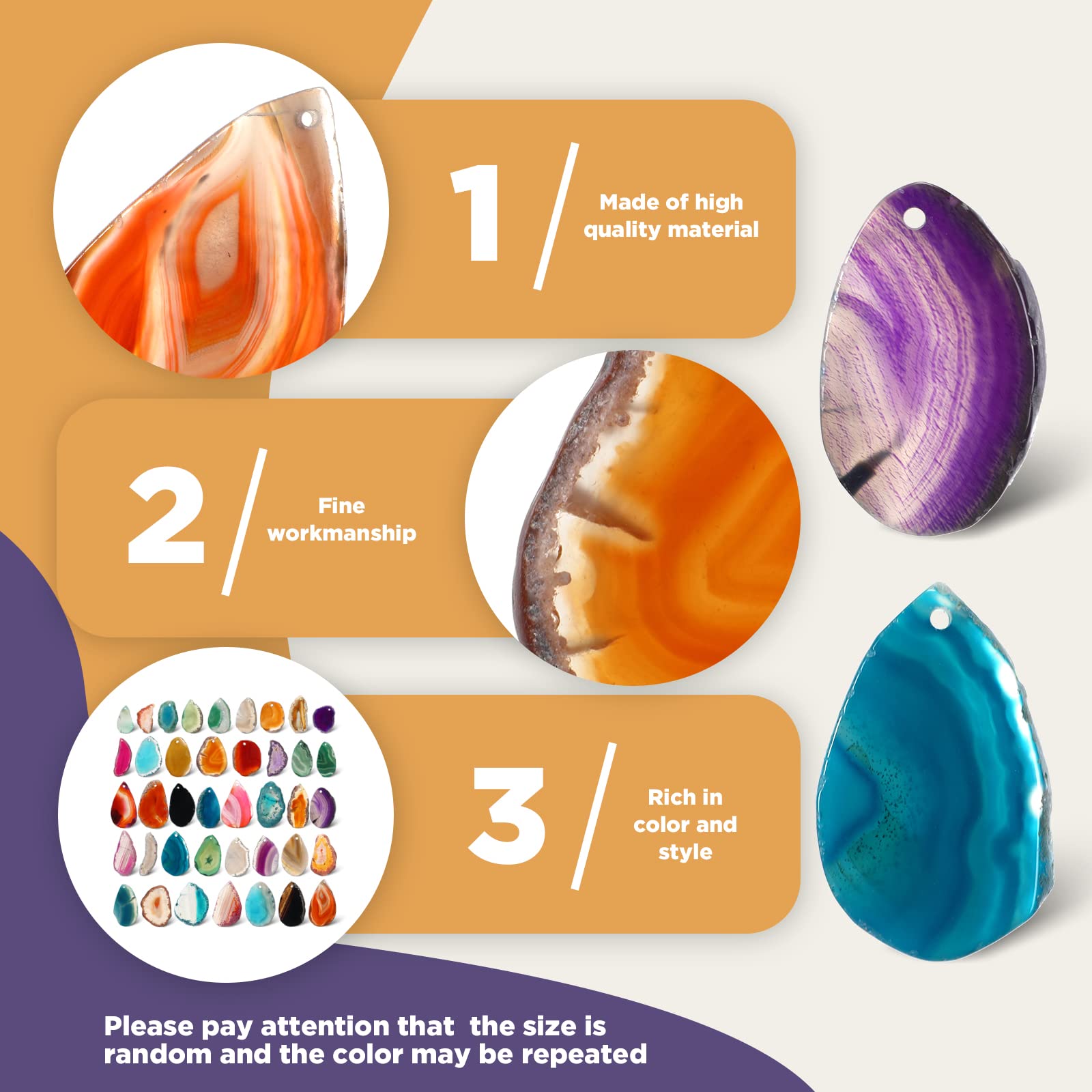 100 Pieces Polished Geode Agate Slice Crystals Bulk - Natural Healing Stones for DIY Jewelry Making, Home Decor, Meditation, and Energy Healing