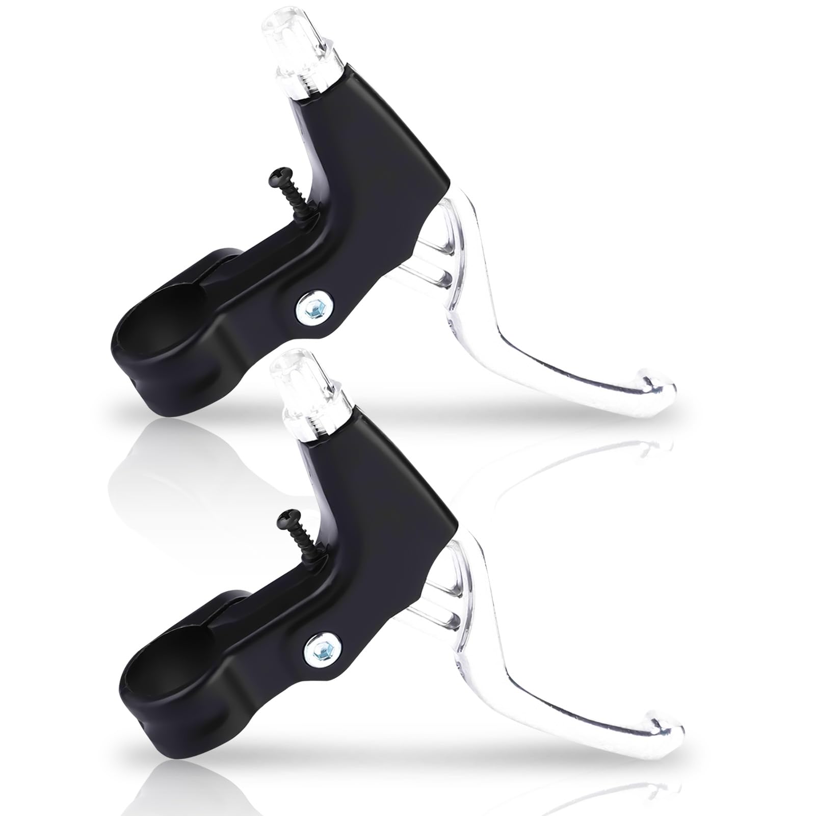 Universal Aluminum Alloy Bike Brake Levers - 1 Pair V-Brake Handles for Mountain Road Bikes, MTB, BMX (2.2cm Diameter, Silver) | Durable & Lightweight Cycling Accessories for Smooth Braking Performance on Trails & Commutes