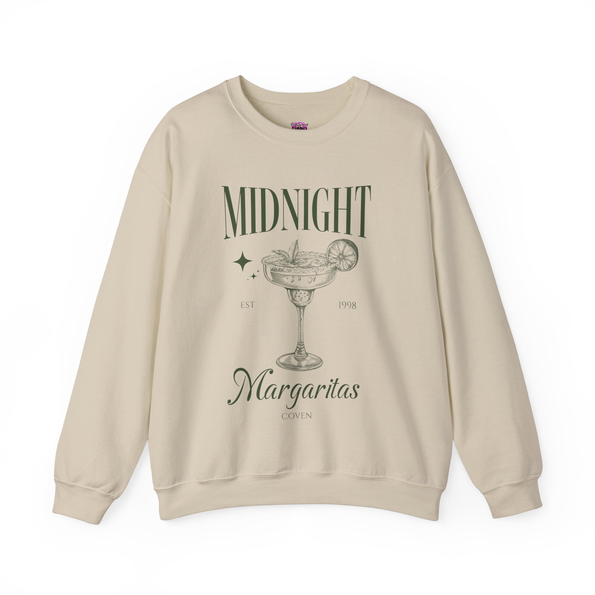 Midnight Margaritas Coven Crewneck Sweatshirt | Women's Casual Pullover | Perfect for Halloween Parties & Witchy Aesthetic Outfits