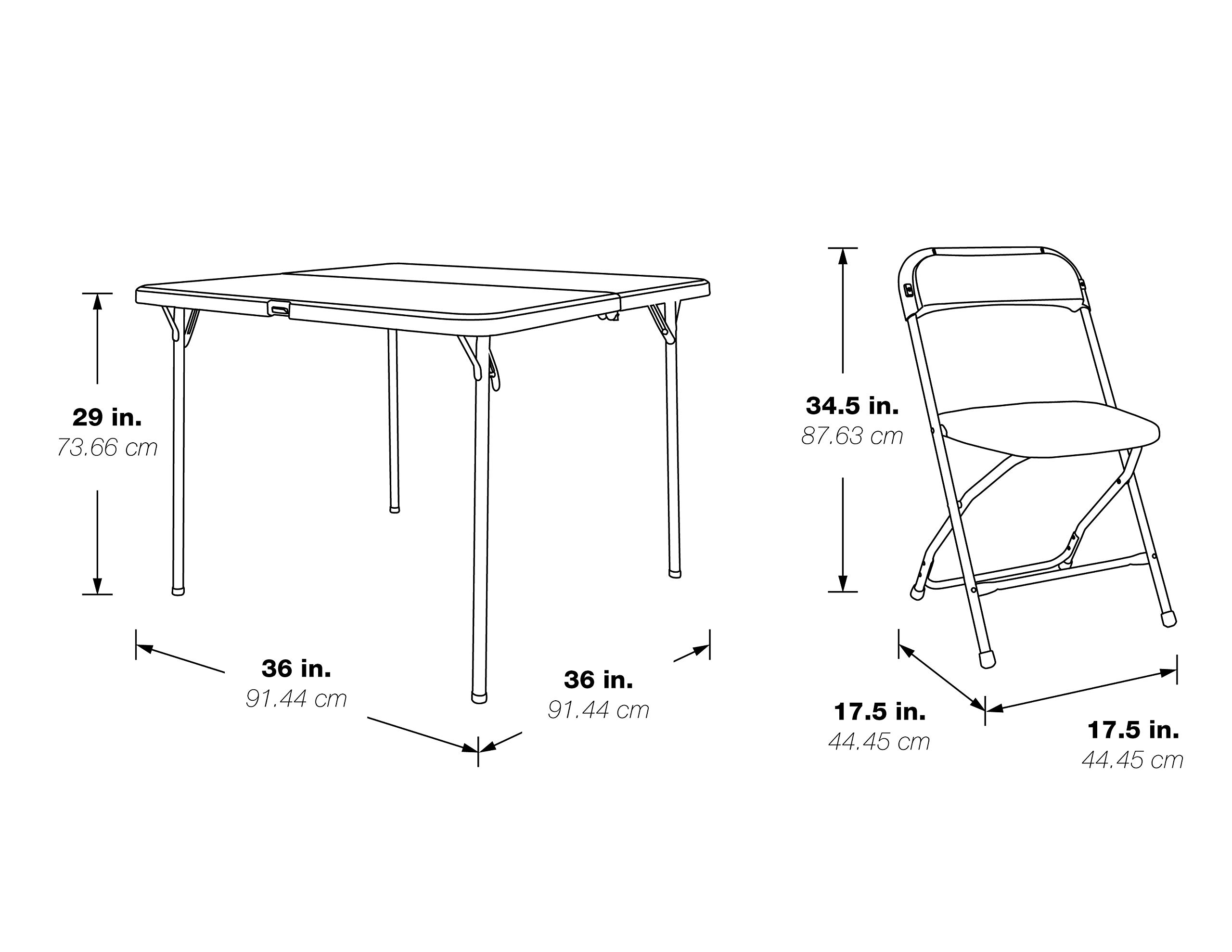 Office Star Resin 5-Piece Folding Square Table and Chair Set in Light Grey - Perfect for Outdoor Patio, Picnics, and Small Space Dining