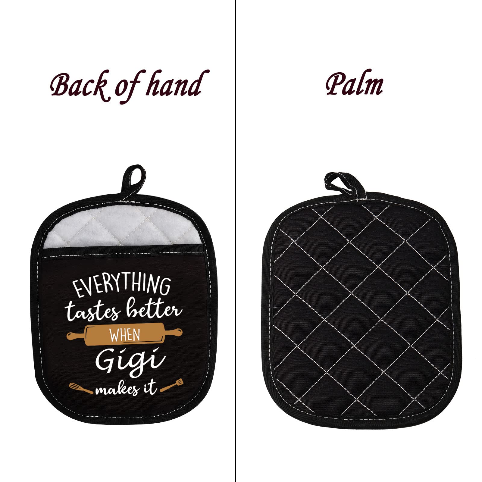 LEVLO Premium Oven Mitts - Best Baking & Cooking Gift for Mom, Dad, Grandma & Grandpa - Heat Resistant Kitchen Accessories - Perfect for Holiday Baking, BBQ Grilling & Family Cooking