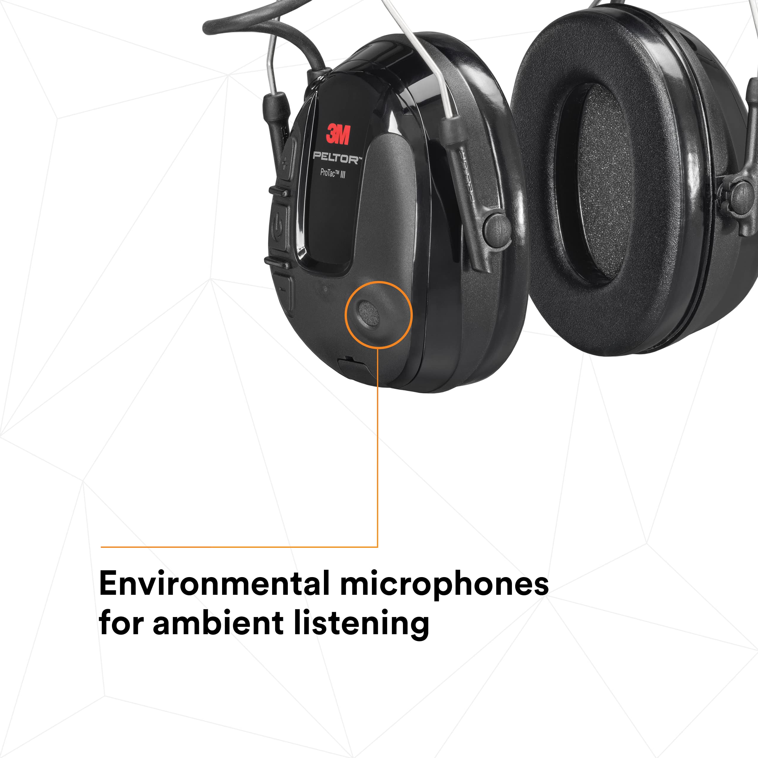 3M PELTOR ProTac III Hearing Protection Headset with Microphone - Wireless Bluetooth 3.5mm Noise Canceling Headphones for Shooting Range, Construction & Industrial Work Safety Gear