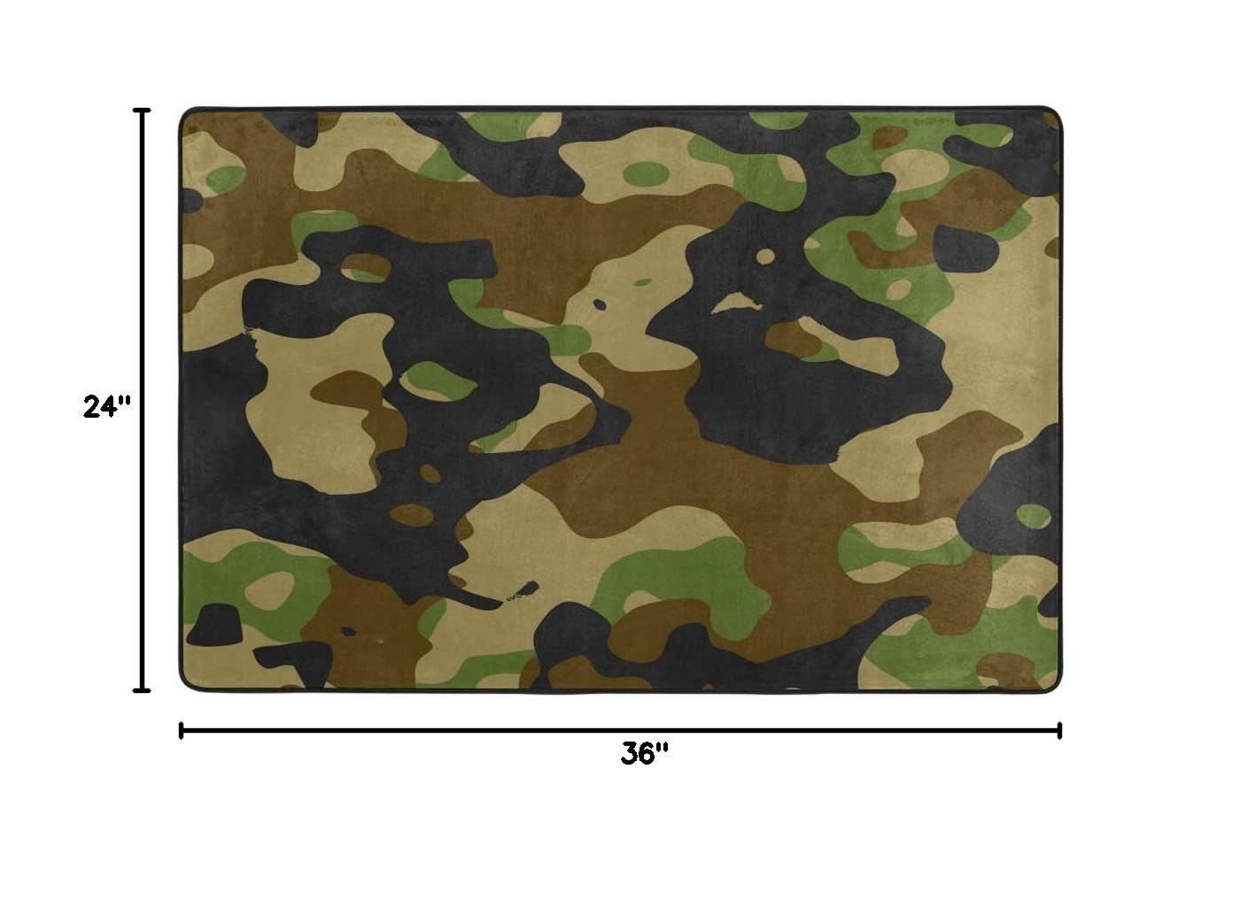 ALAZA Camouflage Military Style Area Rug - 3'x2' Non-Slip Floor Mat for Living Room, Bedroom, Dorm & Office - Perfect for Home Decor, Man Cave & Military Theme Spaces