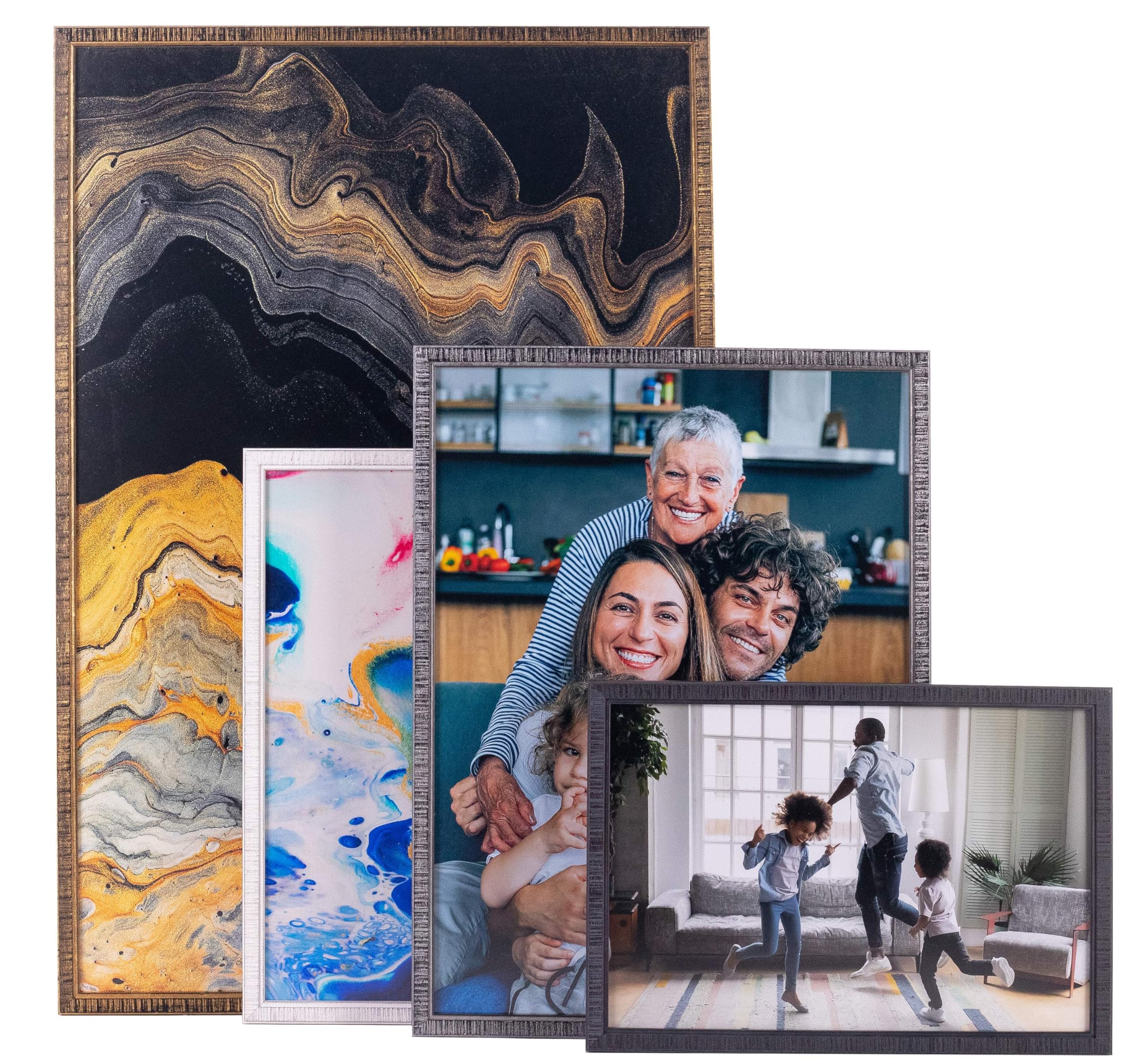 13x39 Distressed White Solid Wood Picture Frame - 0.75