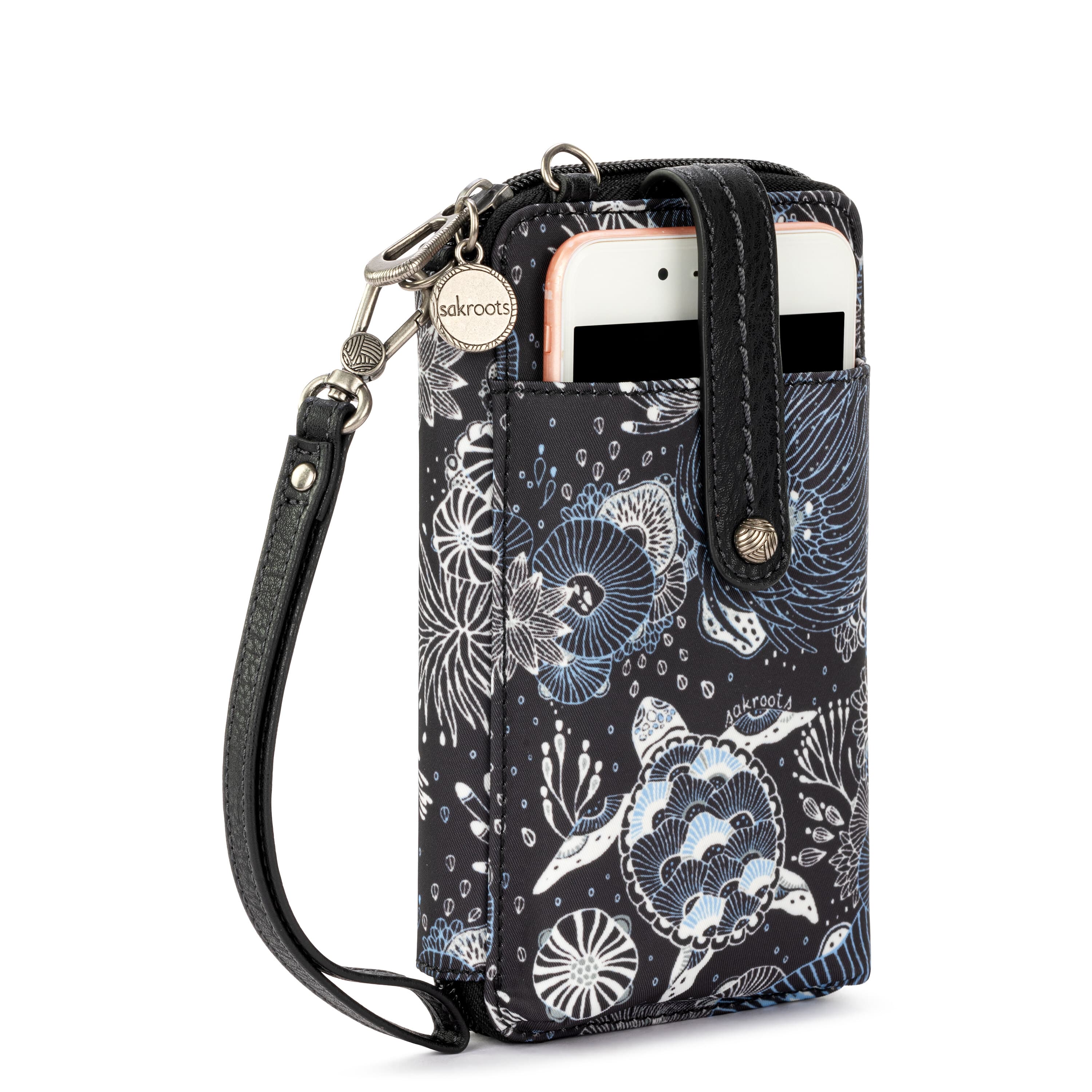 Salinas Smartphone Wallet - EcoTwill Fabric - Midnight Seascape Design - Slim RFID Blocking Card Holder for iPhone & Android - Perfect for Travel, Work & Everyday Use