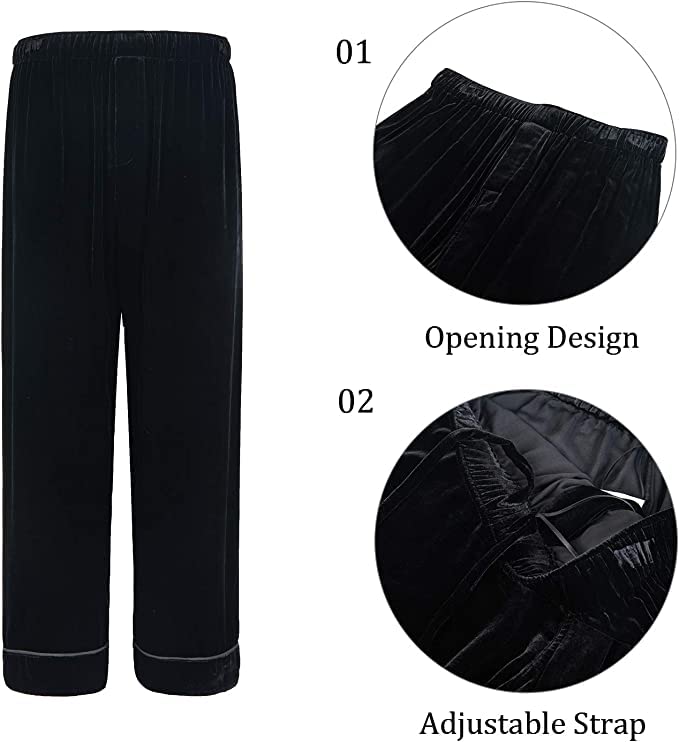 Luxury COLD POSH Men's Silk Velvet Pajamas Set - Soft Warm Sleepwear for Autumn & Winter - Perfect for Lounging, Relaxing & Holiday Gifts