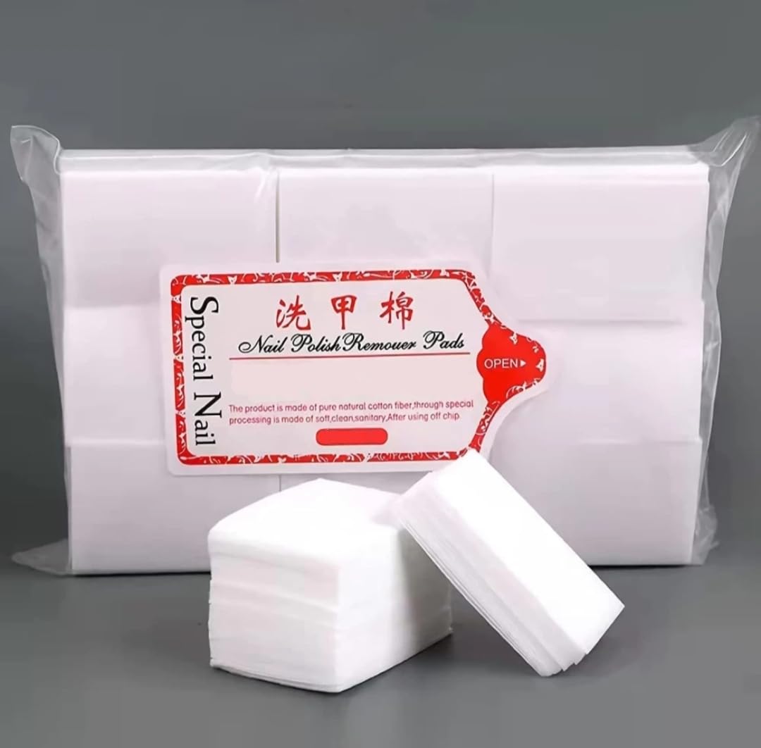 1000 Pcs Lint-Free Nail Cotton Pads - Gel Polish Remover Wipes for Nail Art, Eyelash Extension Glue Cleaning & Manicure | Soft & Absorbent Nail Care Essentials for Salon & Home Use