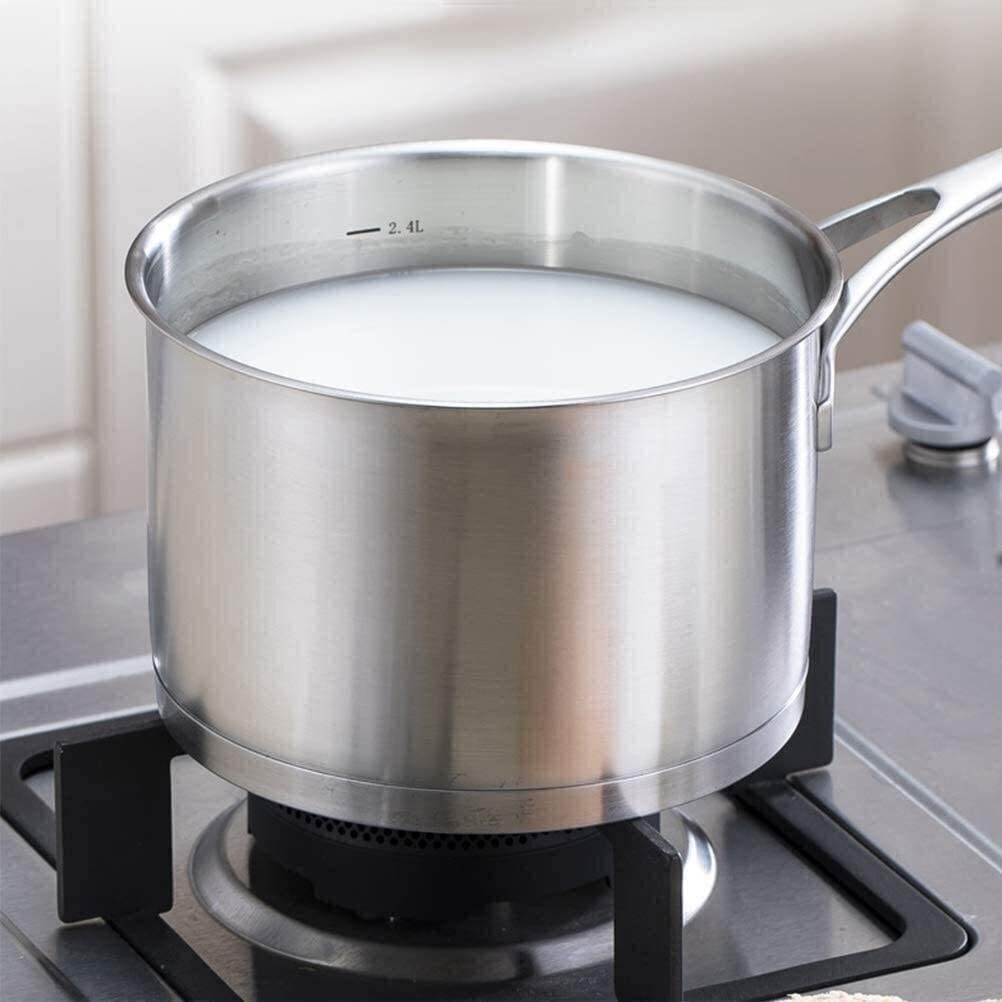Stainless Steel Wok Pan with Multi-Layer Bottom - Thickened Induction Cooker Compatible Milk Pot & Small Soup Pot for Home Cooking, Boiling, Steaming & Frying