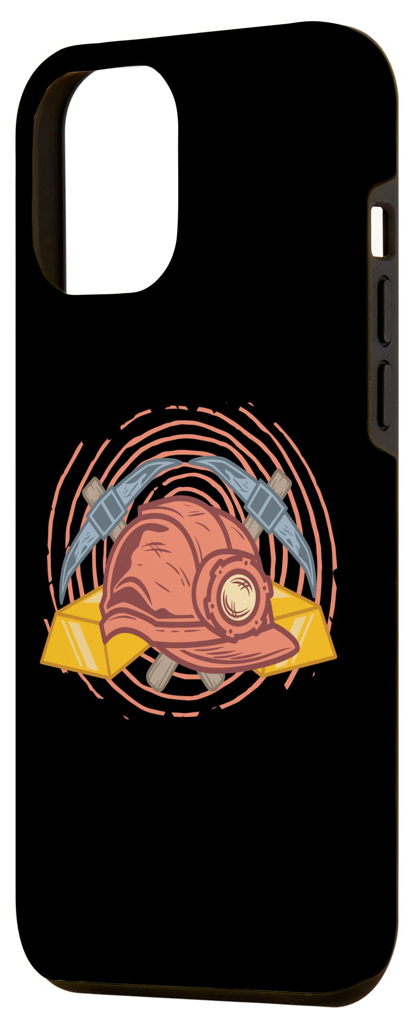 iPhone 12 Pro Max Case - Gold Mining Theme with Pickaxes & Miner Bars Design - Perfect for Outdoor Adventures, Treasure Hunting & Gold Prospecting Enthusiasts