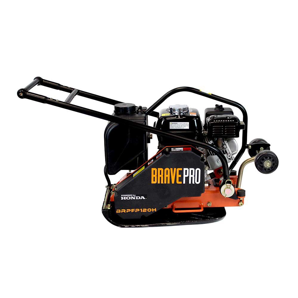 Brave Forward Plate Compactor 14-inch with Tank & Wheel Kit | Honda GX160 Engine | Ideal for Soil Compaction, Landscaping & Construction Projects