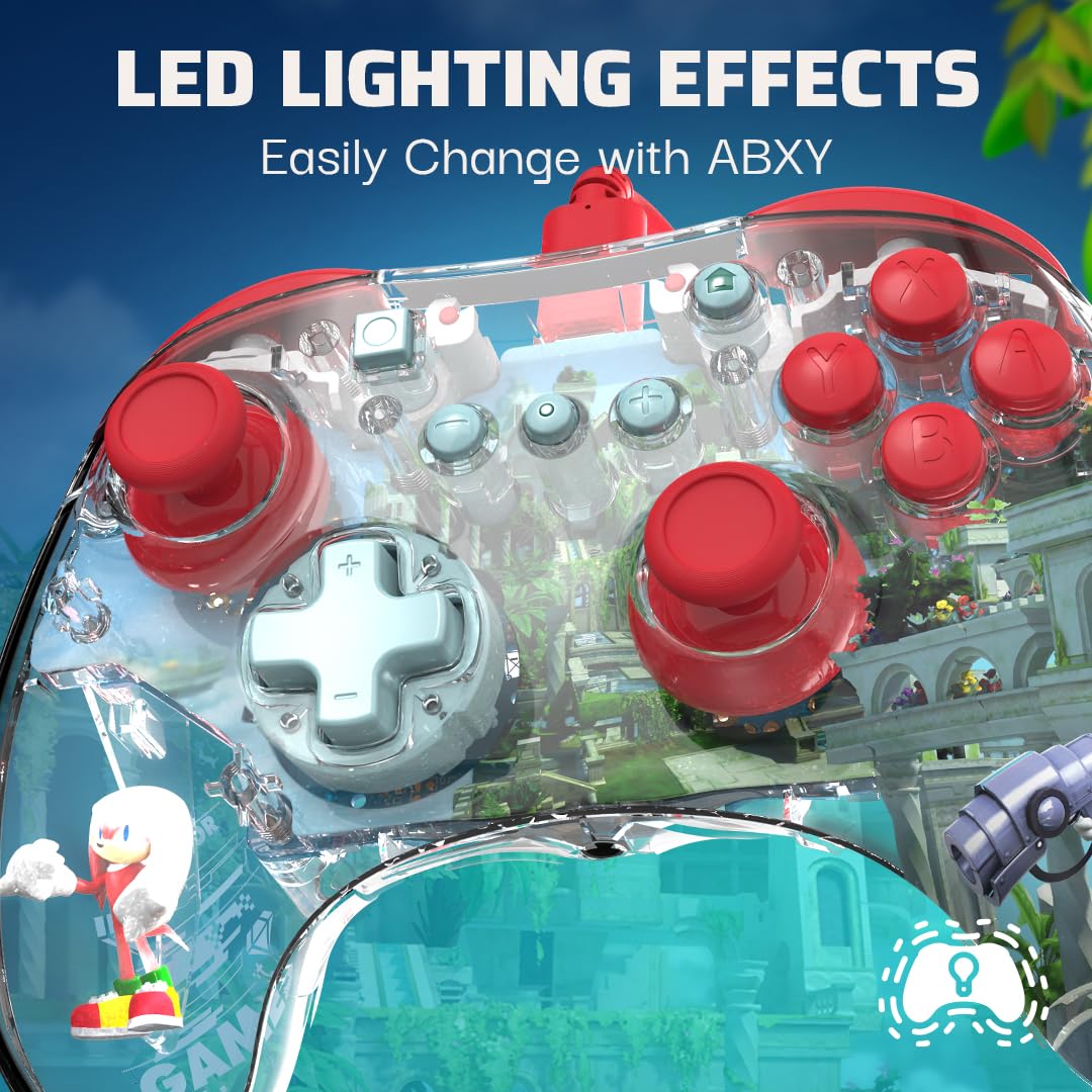 PDP REALMz Wired LED Light-up Pro Controller for Nintendo Switch & OLED Model - Ergonomic Gaming Controller with Customizable LED Lights for Enhanced Gameplay Experience | Perfect for Super Smash Bros, Mario Kart & Multiplayer Gaming Sessions