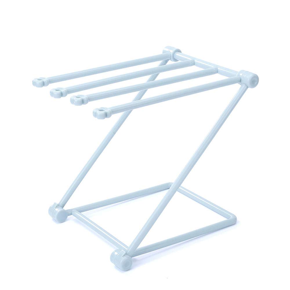 Foldable Vertical Kitchen Towel Rack & Napkin Holder - Collapsible Space-Saving Storage for Towels, Napkins, Cups & Bottles | Candy Blue Color | Perfect for Small Kitchens, Dorms & RVs