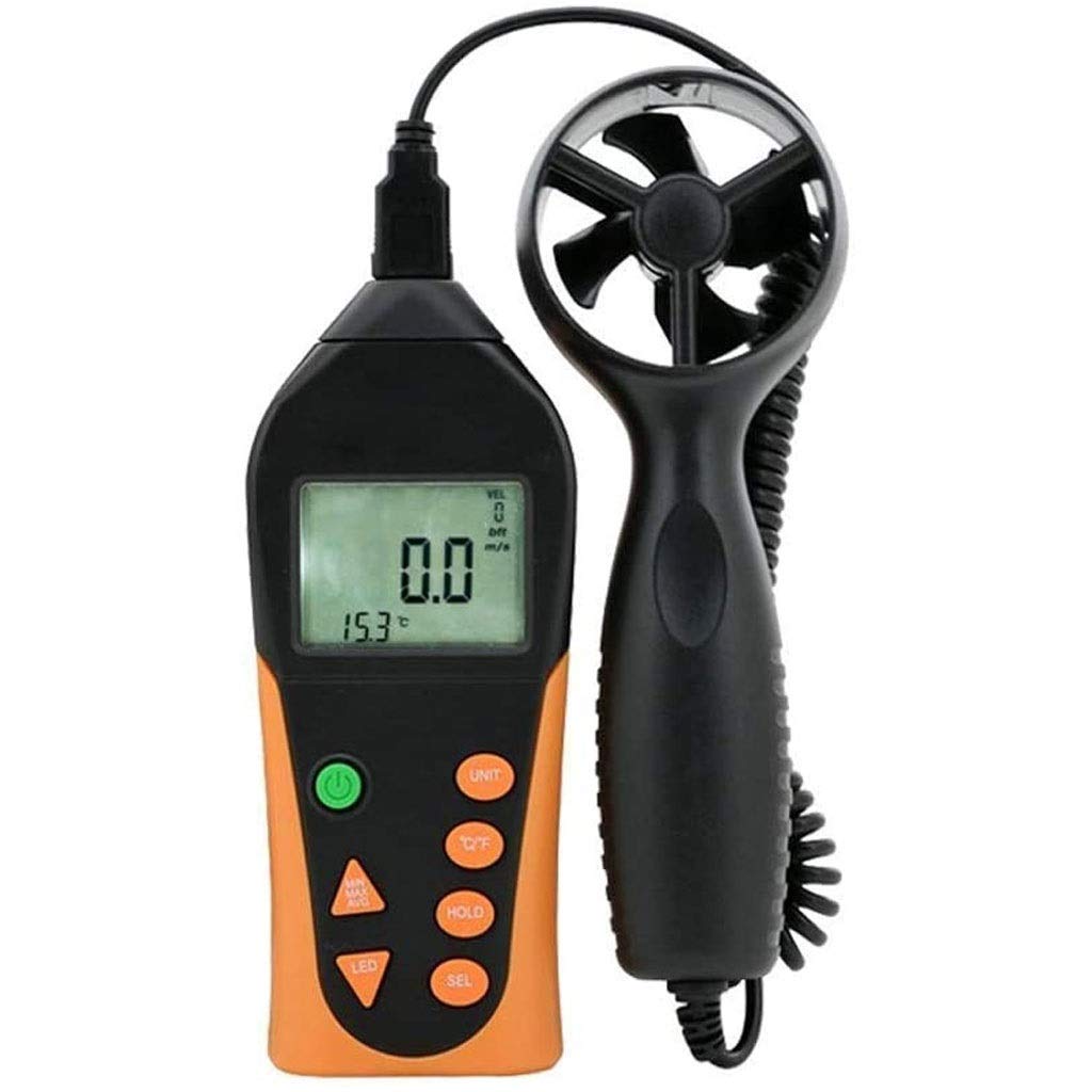 Handheld Wind Speed Meter - Digital Airflow Gauge for Wind Velocity & Temperature (℃/℉) | HVAC CFM & Weather Tester with Wind Chill & Backlight | Perfect for Windsurfing, Sailing, Fishing, Hiking & Outdoor Activities