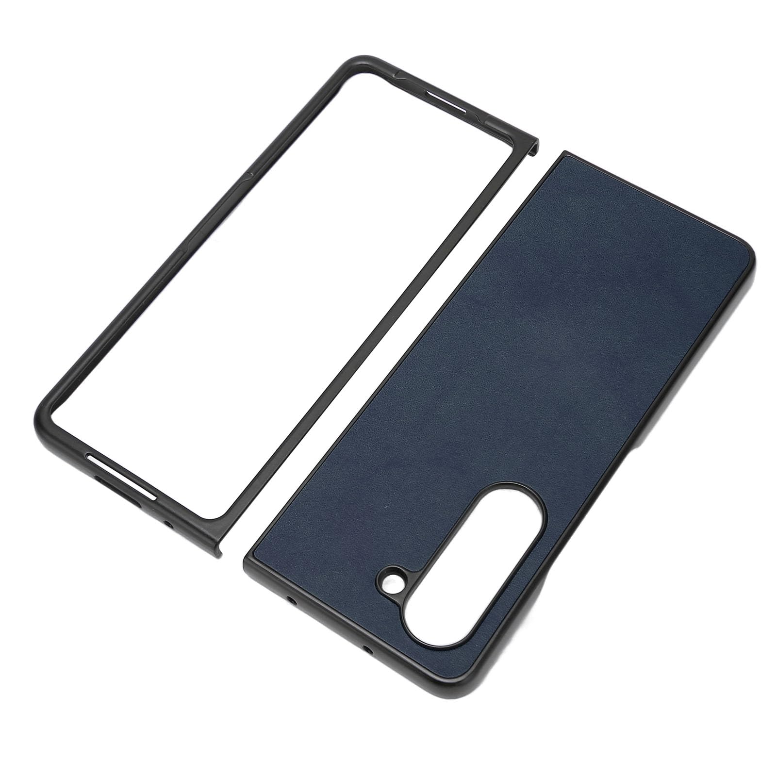 Premium Folding Screen Phone Case - Anti-Scratch Synthetic Leather Protective Cover with Blue Cowhide Grain (2 Colors) | Perfect for Business Professionals & Travel Protection